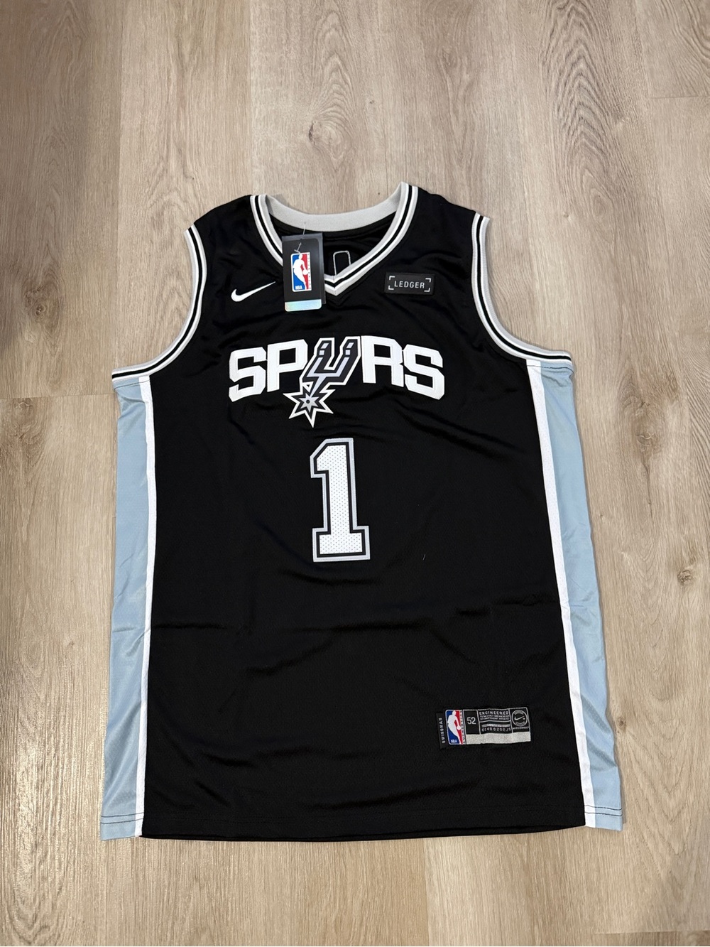Nike Black & Light Gray San Antonio Spurs Wemby #1 Jersey